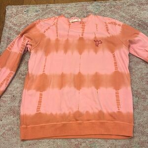 Roller rabbit orange and pink tie dye sweatshirt